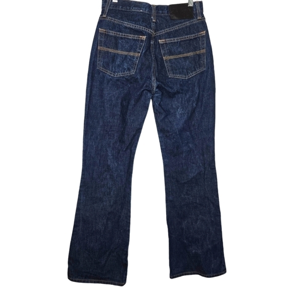 Express Bleus Vintage Dark Wash High Rise Wide Leg Flare Denim Jeans Size 7 / 8 - Picture 2 of 10